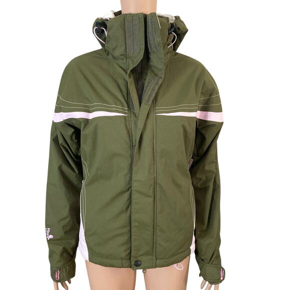 BillaBong Pilot Snowboarding Jacket Womens Small Green Disco Dream - Picture 1 of 16